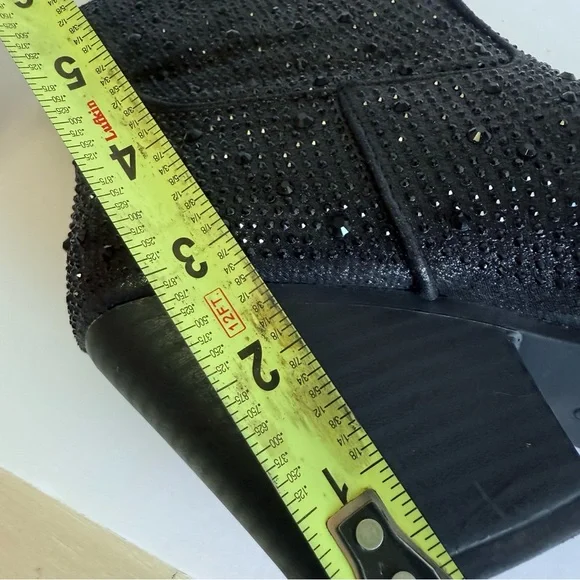 Forever Black Rhinestone Western Cowgirl Ankle Boots Studded Size 7 - Picture 7 of 7